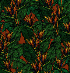  seamless pattern with heliconia 