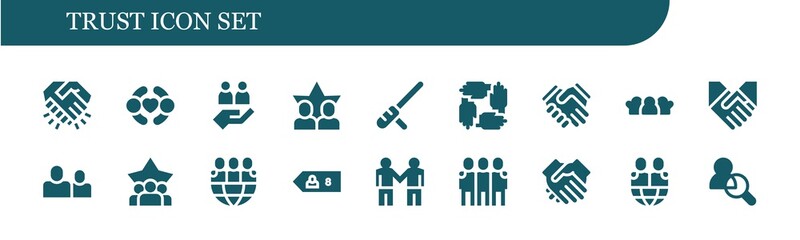 Modern Simple Set of trust Vector filled Icons