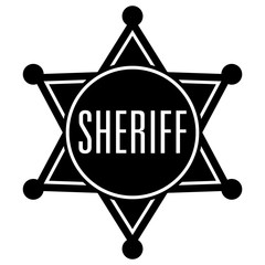 sheriff badge star in black and white