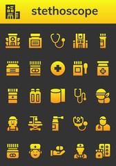 Wall Mural - stethoscope icon set