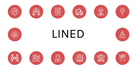 Sticker - lined icon set