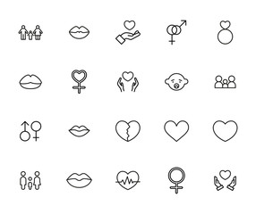 Poster - Icon set of romance.