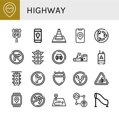 Sticker - highway icon set