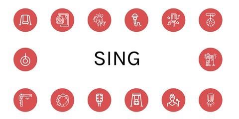 Poster - sing simple icons set