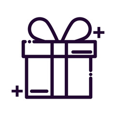 Sticker - gift box line style icon