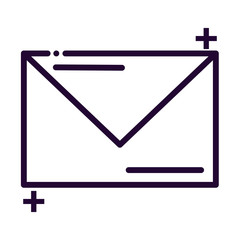 Poster - letter in envelope line style icon