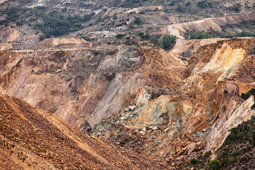 Sticker - Aerial view of sections of open cut mining pit