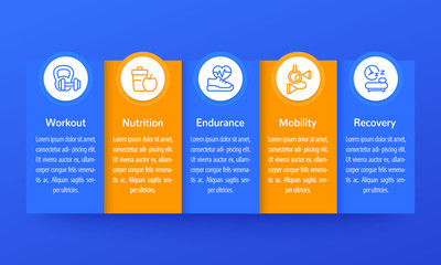 Poster - fitness infographics, banner design with icons