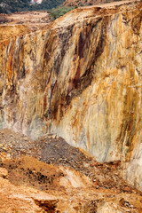 Sticker - Aerial view of sections of open cut mining pit