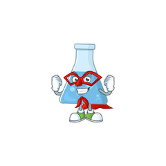 Canvas Print - Blue chemical bottle cartoon design concept dressed as Super hero