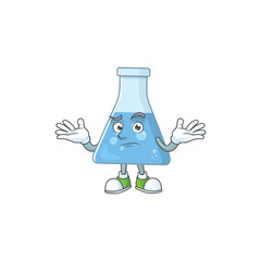 Poster - An image of blue chemical bottle in grinning mascot cartoon style