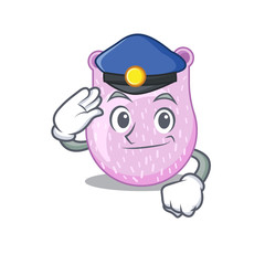 Poster - Police officer mascot design of viridans streptococci wearing a hat