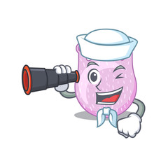 Poster - A cartoon icon of viridans streptococci Sailor with binocular