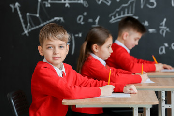 Wall Mural - Pupils passing exam at school