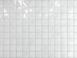 White squares ceramic tile on the wall. 3d render.