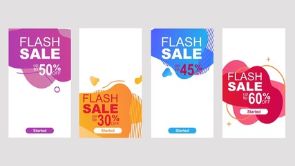 Wall Mural - Flash sale special offer set.Dynamic modern fluid mobile for flash sale banners.vector design