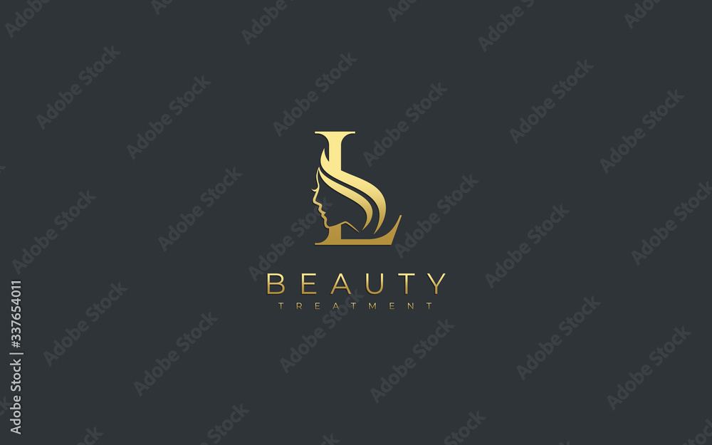 Letter L Beauty Face Logo Design Stock Vector | Adobe Stock
