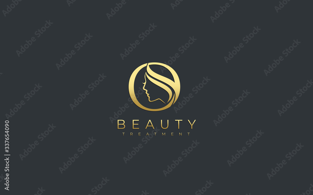 Letter O Beauty Face Logo Design Stock Vector | Adobe Stock