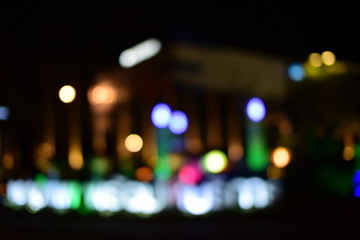 Wall Mural - Night city light - bokeh background on this photo	