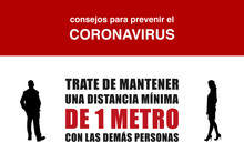 Tablero Consejos Para Prevenir El Coronavirus. Cartel Rojo Y Blanco De Consejos Para Prevenir El Coronavirus.