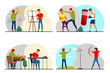 © backup_studio - Negative positive people hobby and behavior set