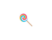 Lollipop Vector Flat Icon. Isolated Lolly Candy Emoji Illustration 