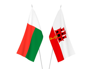 Gibraltar and Madagascar flags