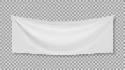Wall Mural - white textile banner with folds