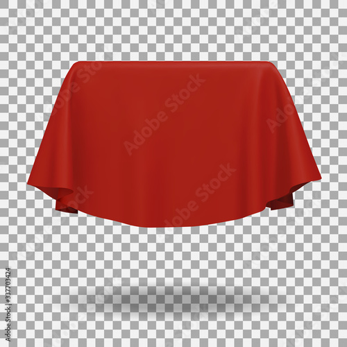 Fotomural Red fabric covering a blank template vector illustration
