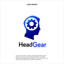 Head Tech Logo, Pixel Head Logo Concept Vector, Robotic Technology Logo Template Designs Vector Illustration