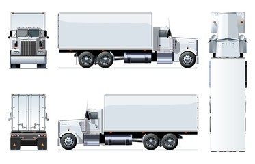 Wall Mural - Vector truck template isolated on white for car branding and advertising. Available EPS-10 separated by groups and layers with transparency effects for one-click repaint.