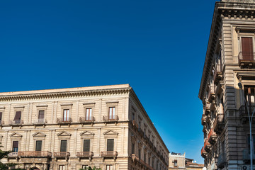 Antique building view in Old Town Catania, Italy