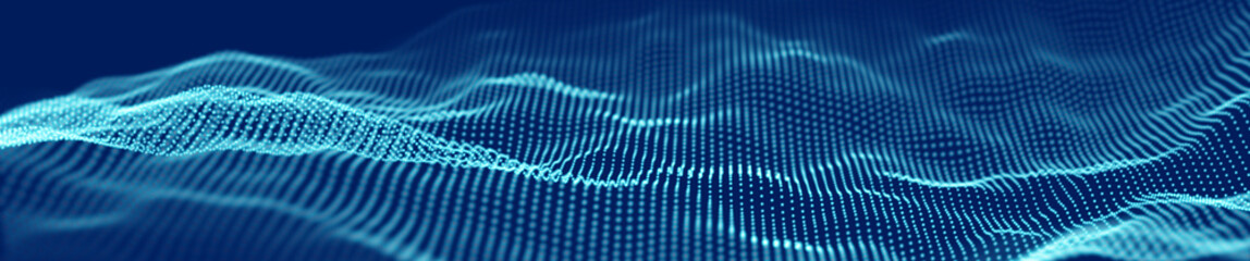 blue digital wave abstract template.