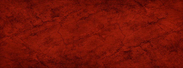 Sticker - Abstract red grunge background. Dark red banner with old rough cracked asphalt texture.