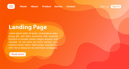 Abstract Landing Page Template, Colorful Landing Page Background, Website Page Template, Orange Website Backgrounds