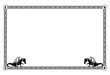 © Fantasy Maps - Square medieval frame with floral elements and dragons in the corners. Can represent the Middle Ages, a fantasy tale or game, an ancient manuscript, heraldry, etc.