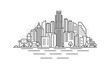 Phoenix, Arizona architecture line skyline illustration. Linear vector cityscape with famous landmarks, city sights, design icons. Landscape with editable strokes.