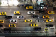 Straße mit Taxis in Manhattan