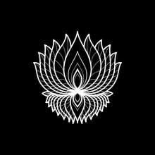 Ethnic Mandala Ornament On Black Background. Henna Tattoo Design. Vector Illustration