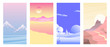 © Irina - Set of vector illustrations of natural landscape, flat design