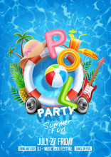 Summer Holiday Background With Pool Party