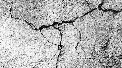Wall Mural - stone wall with a crack. black and white texture