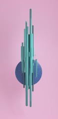 Fototapete - Abstract background, wallpaper template for mobile phone. 3d render.