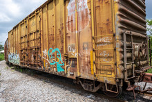 Old Train Car With Graffiti