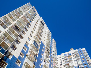 New buildings of high-rise buildings against the blue sky