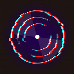 glitch adstract vinyl record music vector with dark background graphic