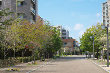 Wall Mural - Tokyo,Japan-April 10, 2020: Residential area at the suburb of Tokyo, Japan
