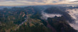mountain landscape with clouds drone view