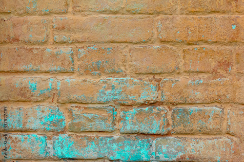 Old whitewashed brick wall.