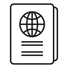 International Passport Icon. Outline International Passport Vector Icon For Web Design Isolated On White Background